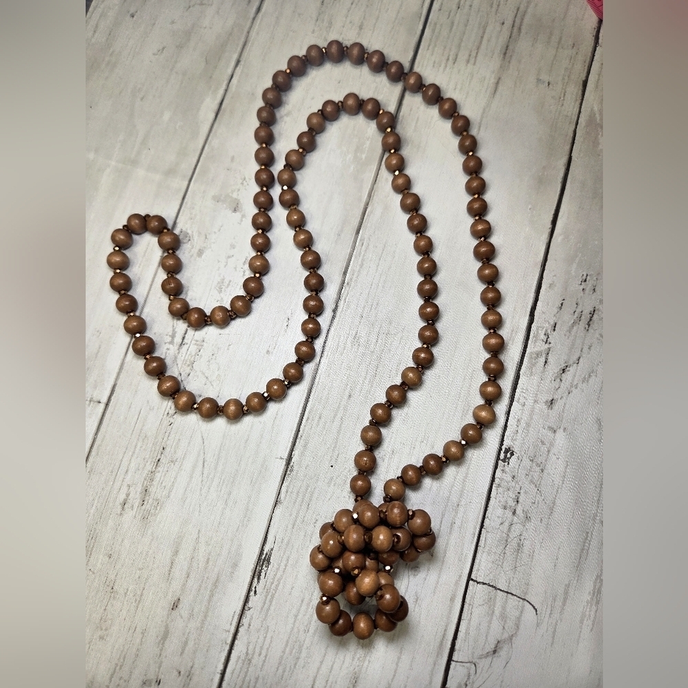 Chic Wooden Beaded Boho Necklace